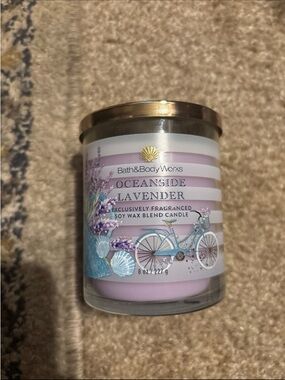 Bath & Body Works Oceanside Lavender Candle - Lavender, Aqua, Gold